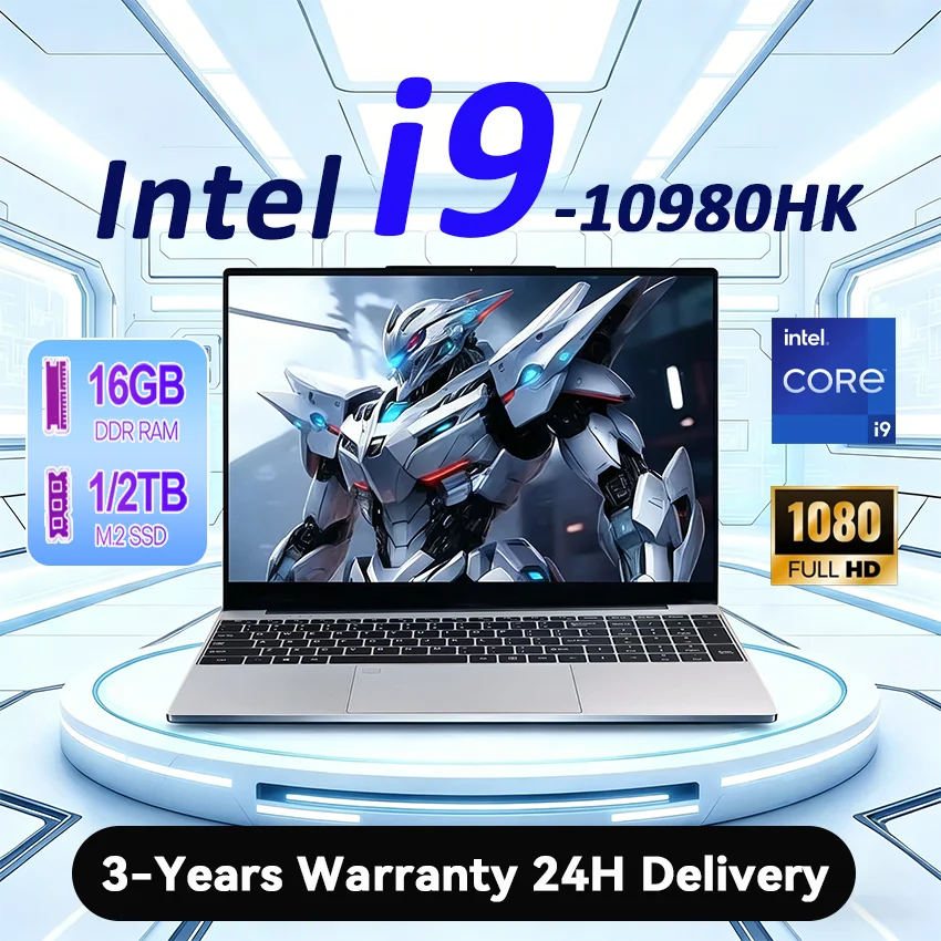 2026 Windows 11 Laptops 15.6 inch Laptop Fingerprint UnIock Intel Core i9-10980HK 16GB RAM 2TB SSD Backlight Gaming Notebook