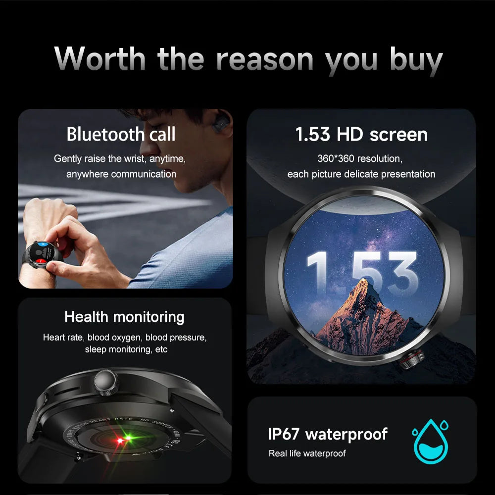 GEJIAN 2025 New TWS 2-in-1 Bluetooth Earphones Smart Watch Heart Rate Monitoring NFC BT call GPS Sports Trajectory Smartwatches