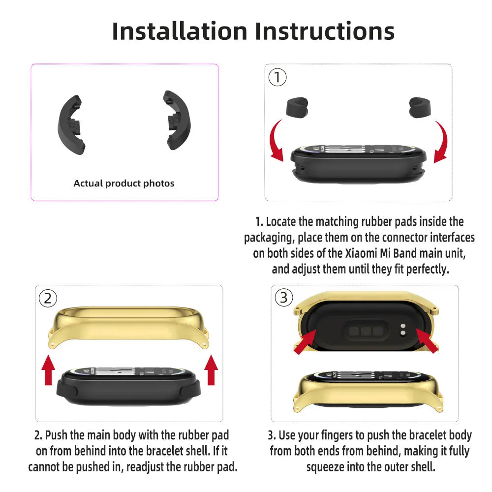 Metal Strap for Mi Band 10 9 8 7 6 5 Stainless Bracelet for Xiao mi Mi Band 9 Strap for Mi Band 8 Mi Band 7 Wristband