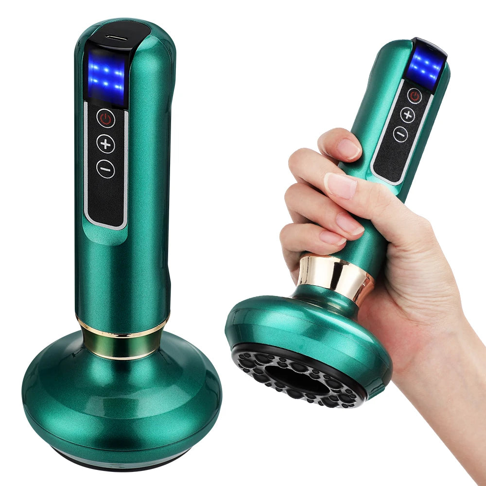 6 Gear Electric Cupping Massager Vacuum Suction Cup GuaSha Anti Cellulite Beauty Health Scraping Heat Body Slimming Massage