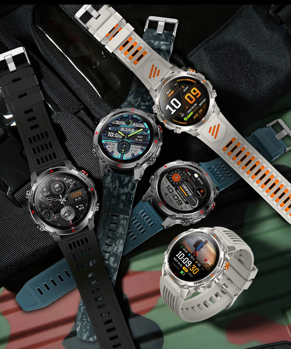 2026 New 1100mah AMOLED Smart Watch Men 170+Sport Fitness LED Flashlight IP69 Waterproof Bluetooth call GPS track Smartwatch iOS