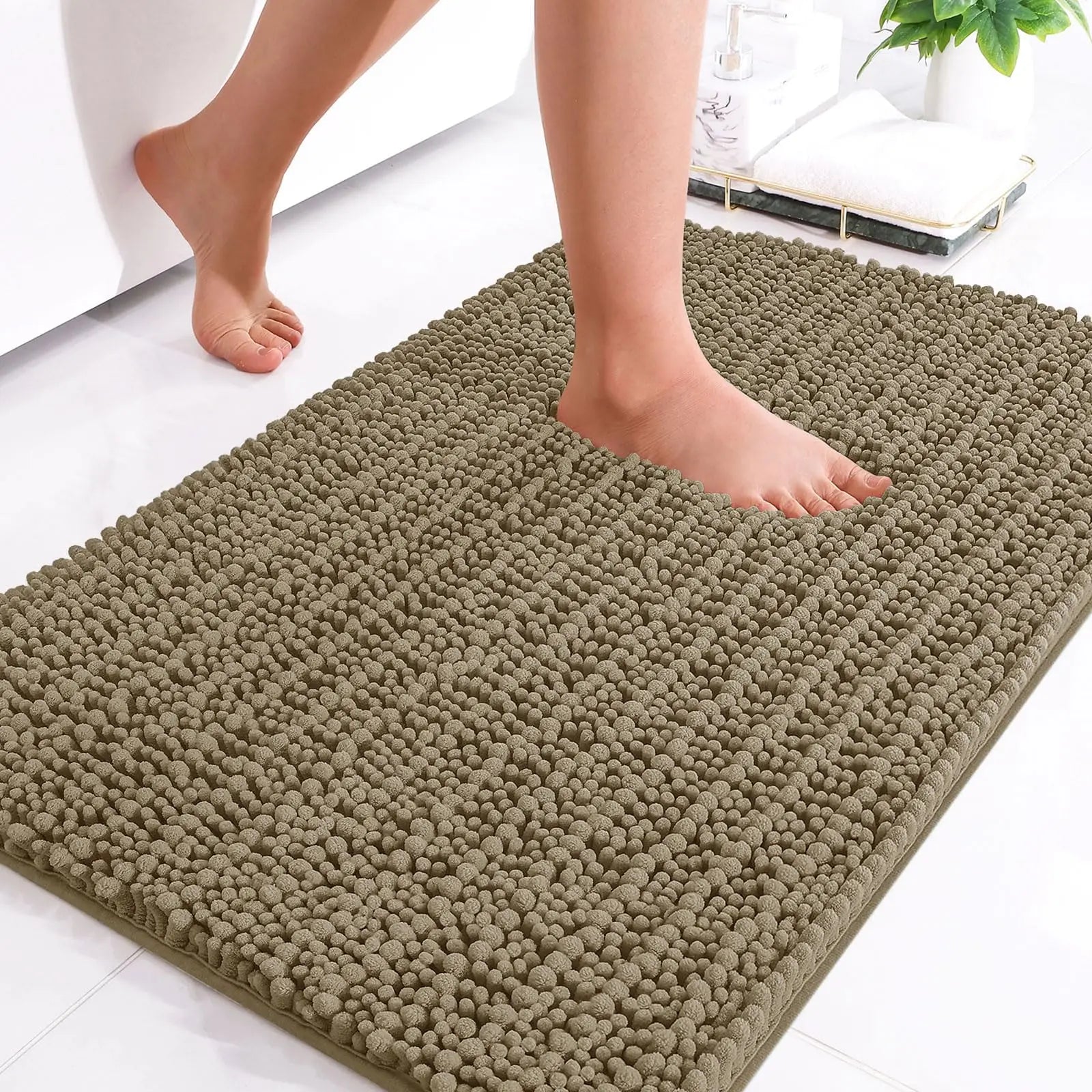 Homaxy New Chenille One Thick And Three Fine Floor Mat Indoor Non Slip Doormat Dirt Trap Absorbs Water Comfortable Bathroom Mats