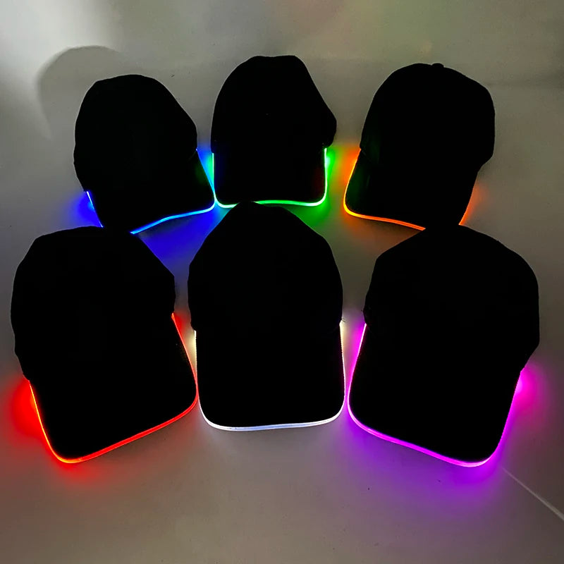 LED Light up Baseball Hat Flashing Glow Rave Party Cap luminous hat for Women Men Hip-hop Club Purim festival parade Supplies