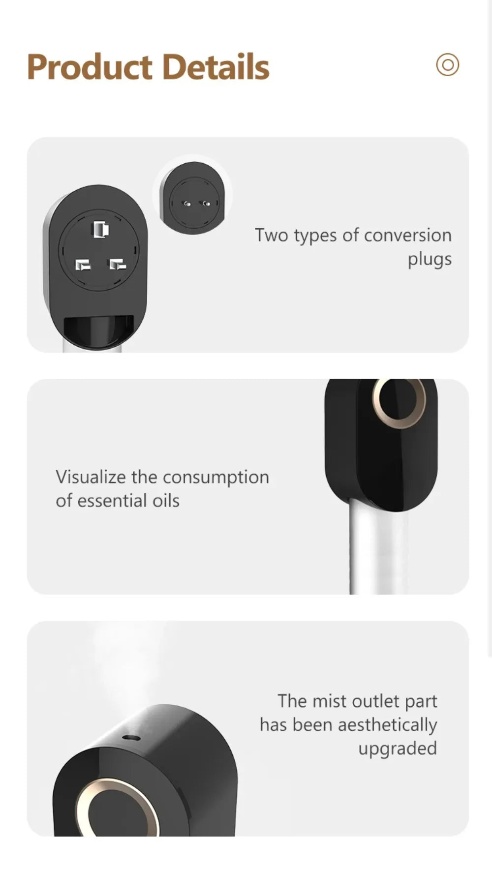 Waterless Essential Oil Diffuser Electric Plug in Scent Diffuser Bluetooth Control 110ml Fragrance Diffuser for Home Office