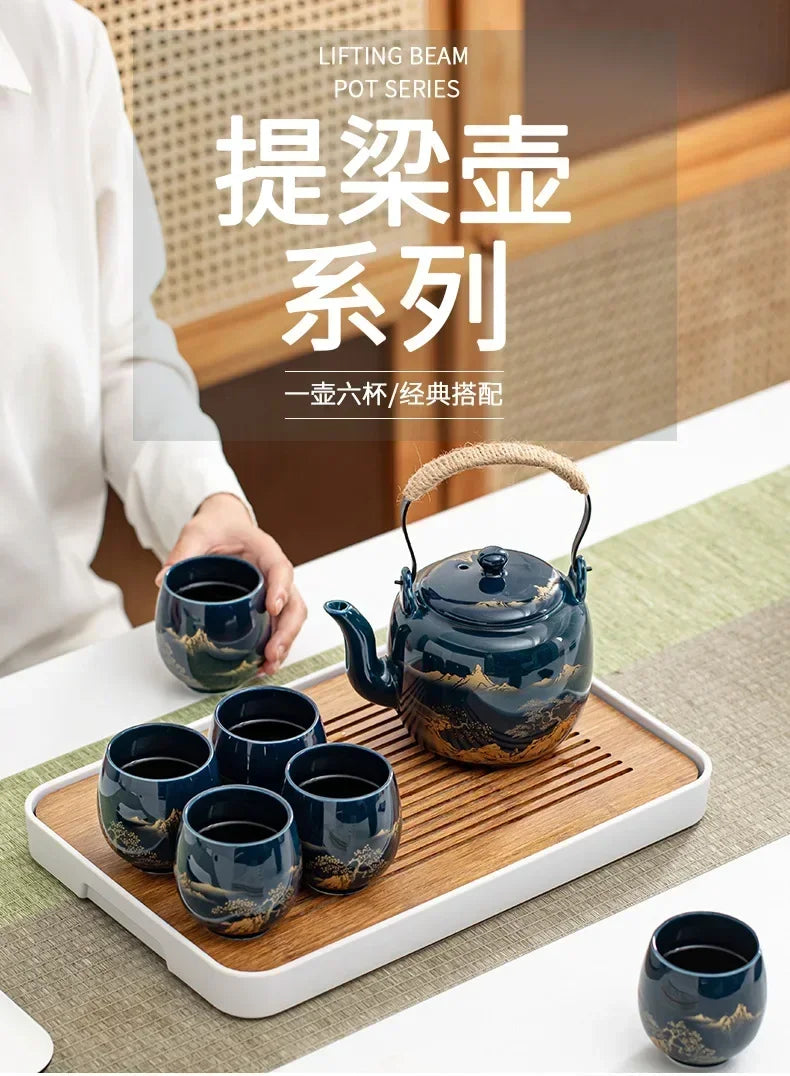 Japanese-style Simple Master Mug Ceramic Tea Bowl Cup Household Jilan Simple Ceramic Large Teacup Tea Set for A Single Cup