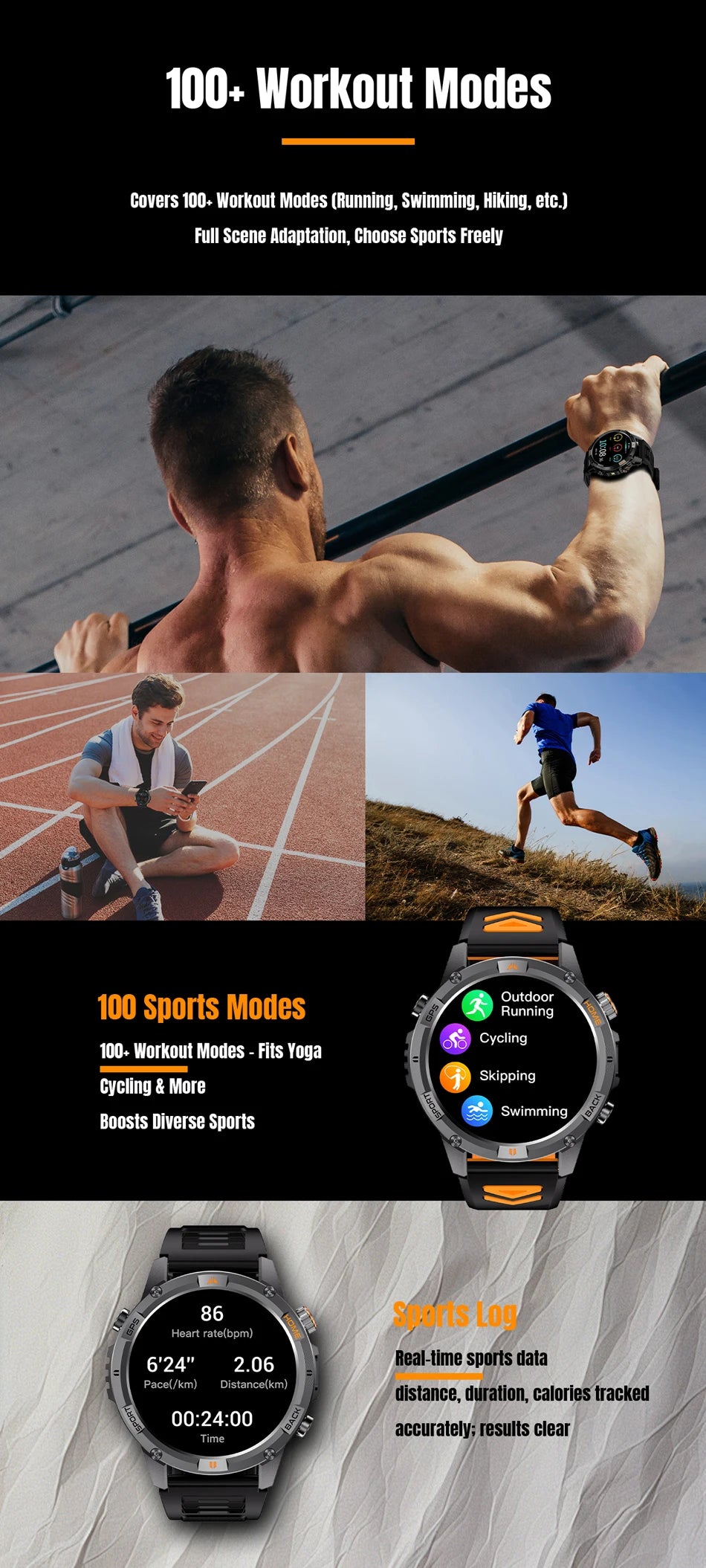 2025 New Professional GPS Sports Smart Watch Outdoor RIDE Run GPS track Swim Watchs Compass 3ATM Sports Bluetooth Call Watch Men