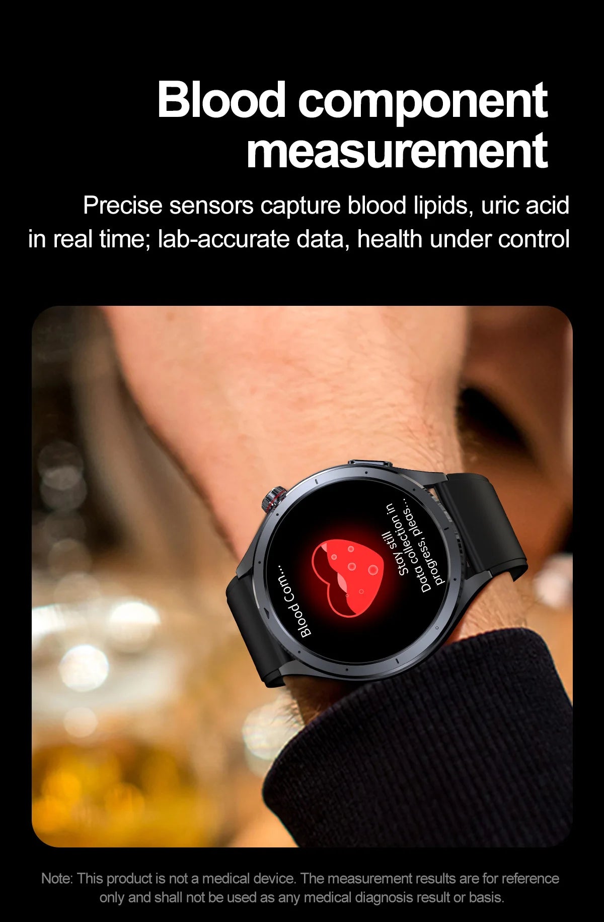 2026 New Body Fat Analysis Health Smart Watch ECG+PPG Uric Acid Blood Pressure Blood Oxygen Clock Call Smart Watch For Men Women