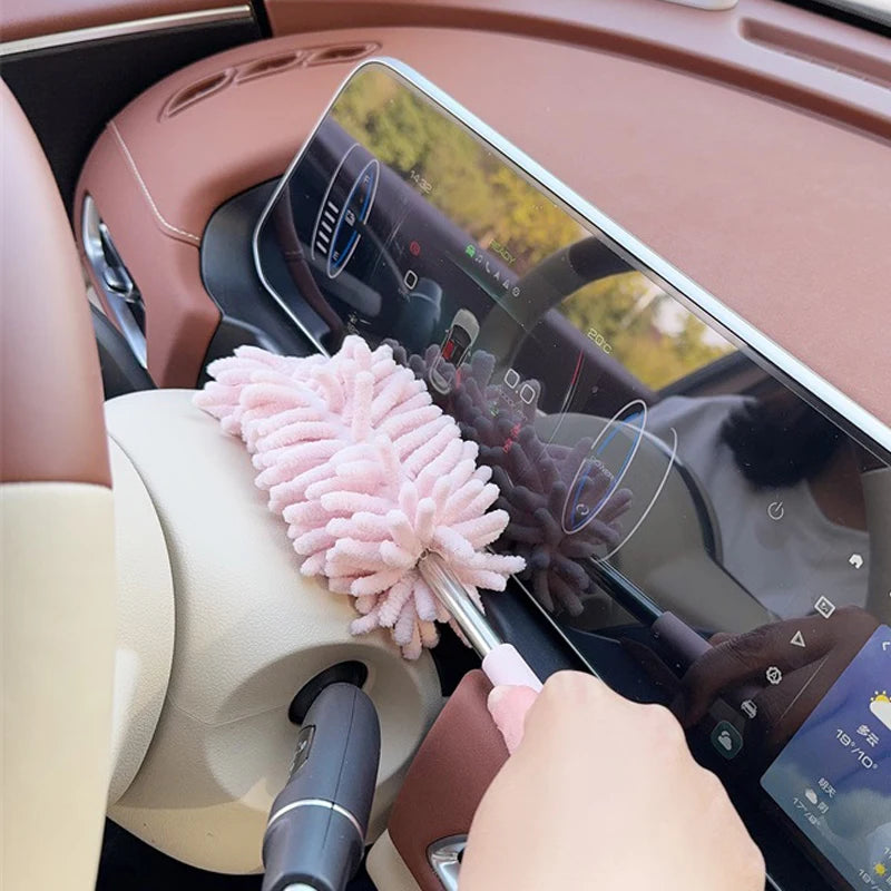 Mini Car Duster Brush Extendable Bendable Microfiber Dusting Tool for Home and Auto Interior Cleaning Polyester Fiber Material