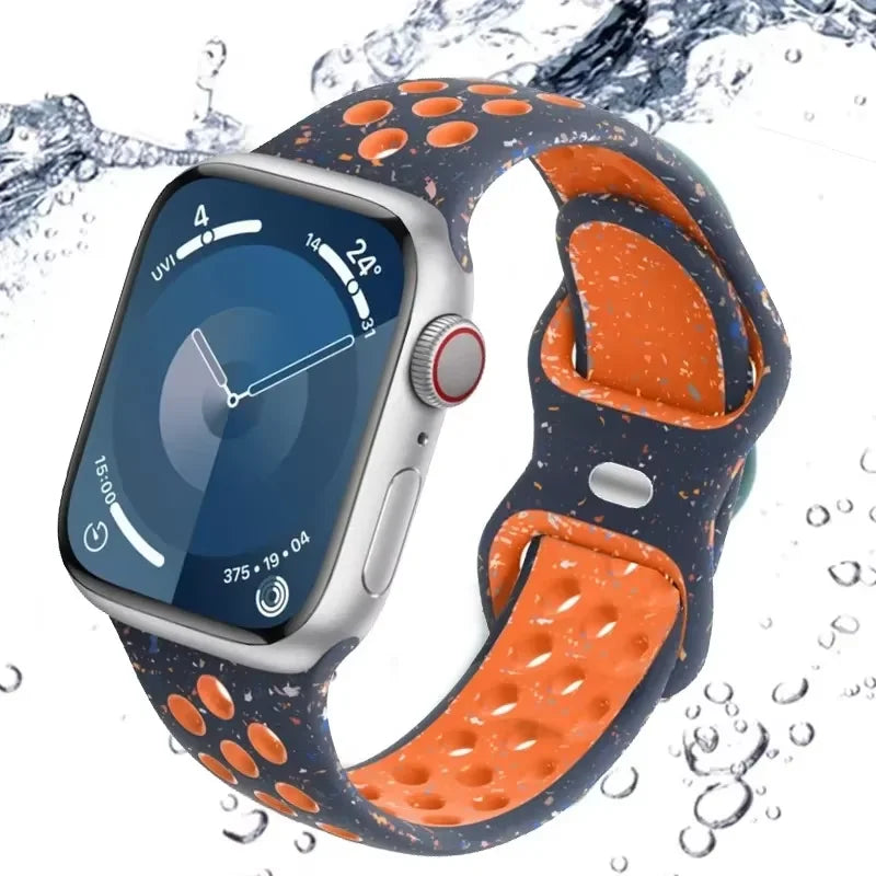 Silicone Strap For Apple Watch Ultra3 49mm 11 10 9 8 7 46mm 45mm 42mm 41mm Breathable Bracelet band iWatch 6 5 SE 44mm 41mm 40mm