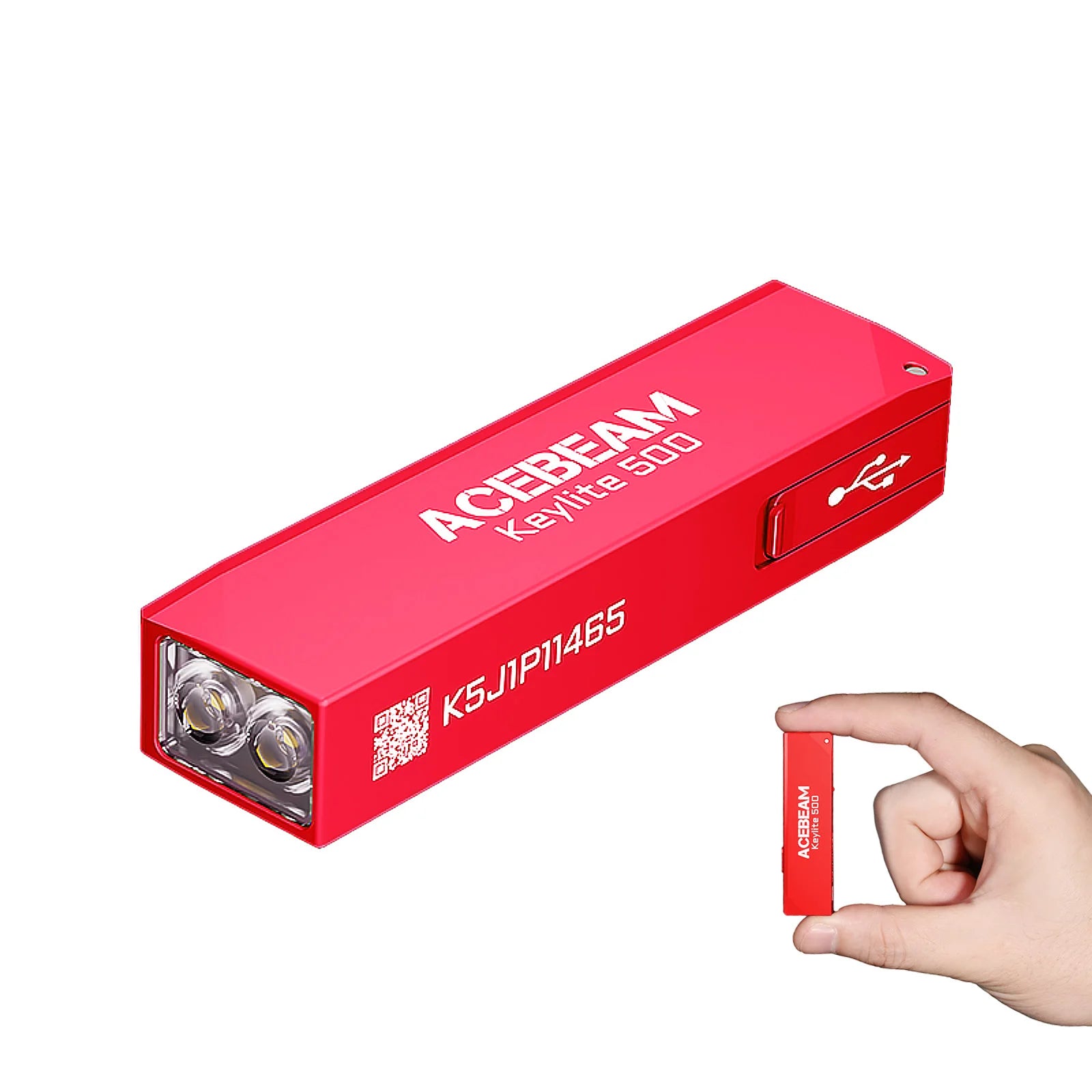 ACEBEAM Keychain Flashlight Keylite 500 EDC Rechargeable Flashlights With Self Defense Strobe Mode Dual LED Light Camping Work