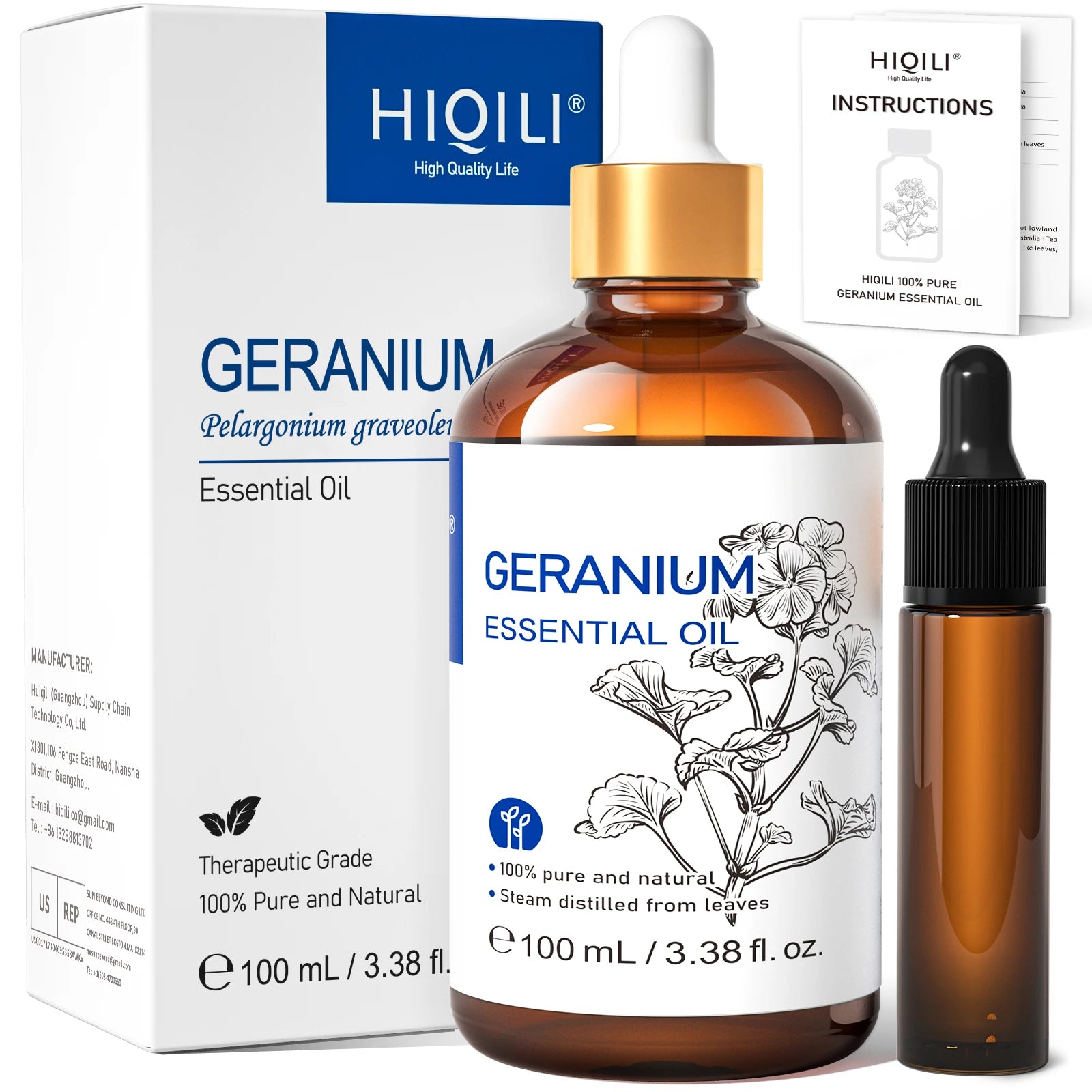 HIQILI 10ml/30ml/100ml Essential Oil With Dropper, Lemongrass/Basil/Rosemary/Camphor Tree/Oriole/Neroli，Diffuser/Humidifier