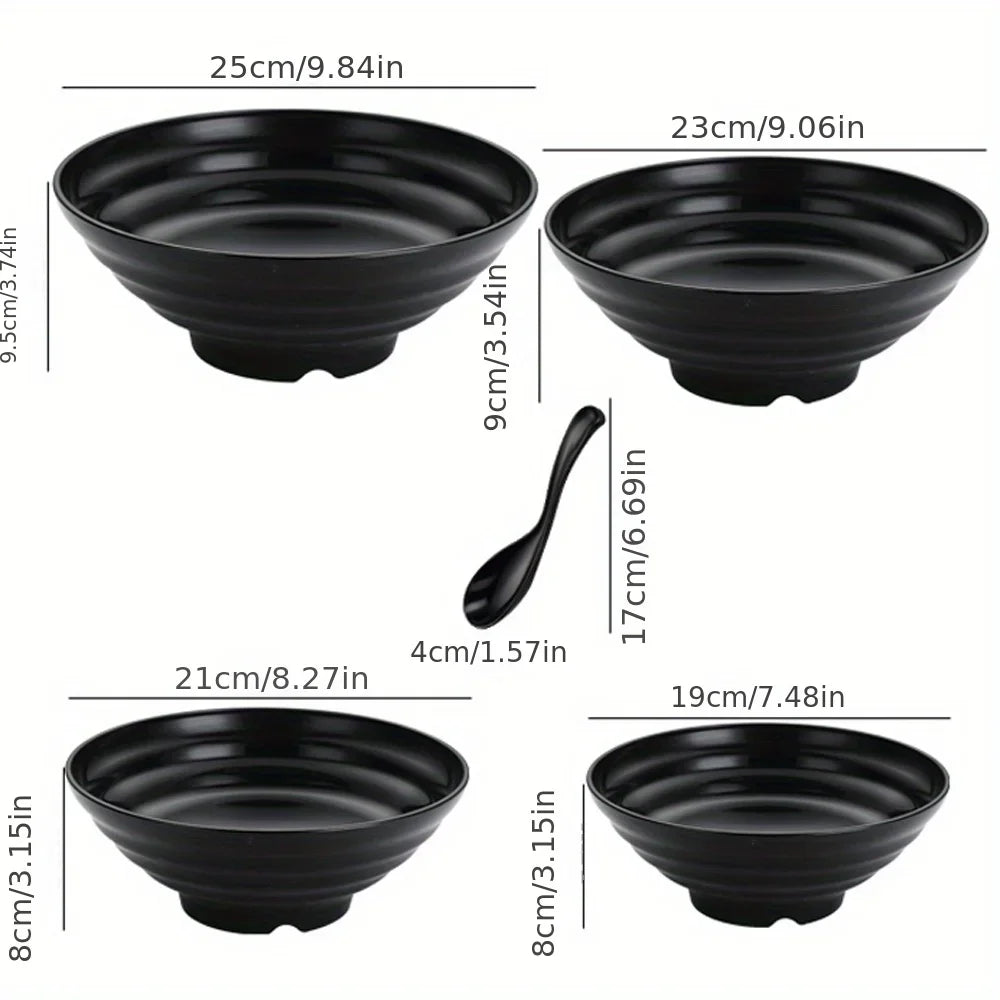 Thickened Plastic Ramen Bowl Anti-Slip Salad Bowl Solid Color Perfect for Kitchen Restaurant Lamian Noodles bowl(NOT CERAMIC)