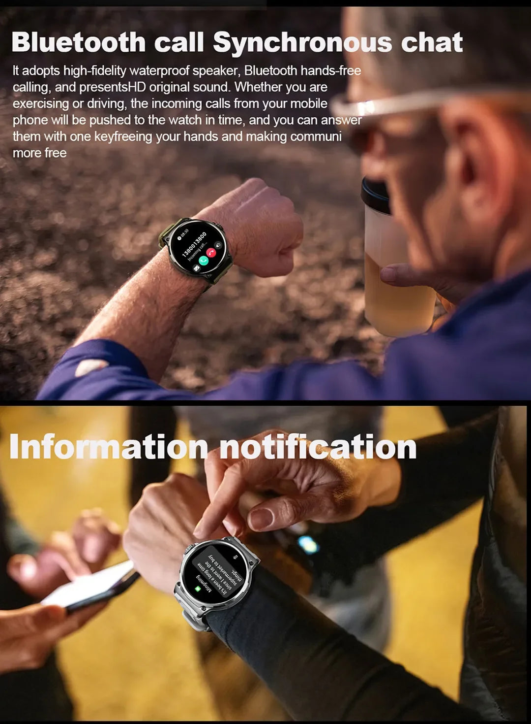 710mAh Bluetooth Call Smart Watch Men Sports Fitness Watches 1.85"HD Health Monitor Waterproof Smartwatch Men For Holiday Gifts