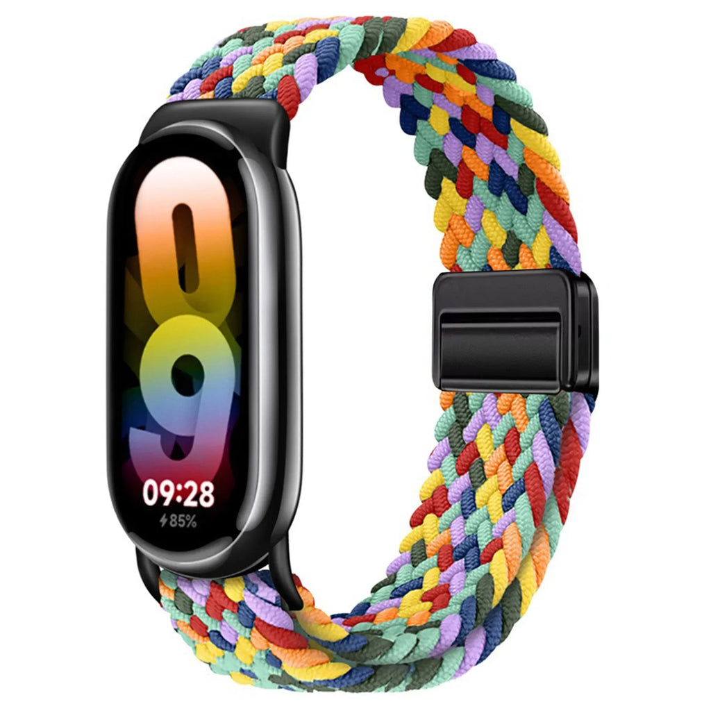 Adjustable Nylon Strap for Xiaomi Mi Band 10/9 Magnetic clasp bracelet Accessories for Xiaomi Mi Band 8/mi 9/10 Smart Watch Belt