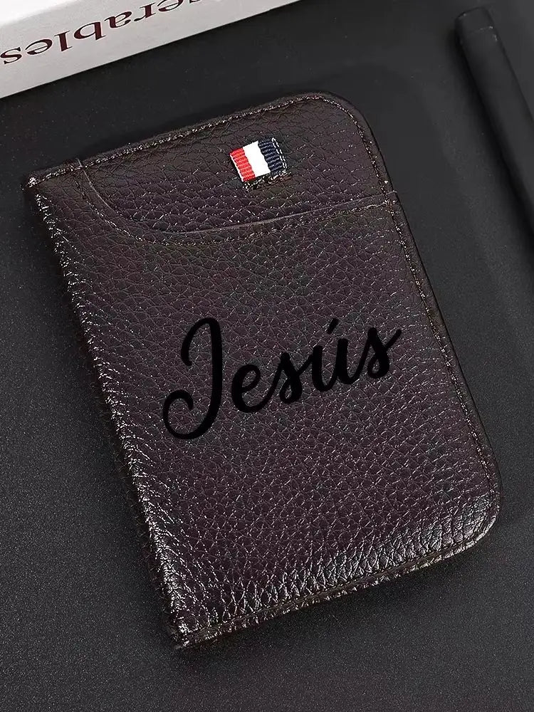 Customized Name Portable Super Slim Soft Wallet PU Leather Credit Card Wallet Purse Card Holders Men Wallet Thin Small Wallets