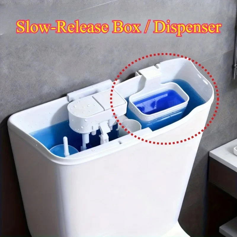 Toilet Solid Dispenser-Tank Replacement Part,Toilet Bowl Cleaner Buffer Box,Hanging Slow-Release Dispenser,Extends Cleaning Time