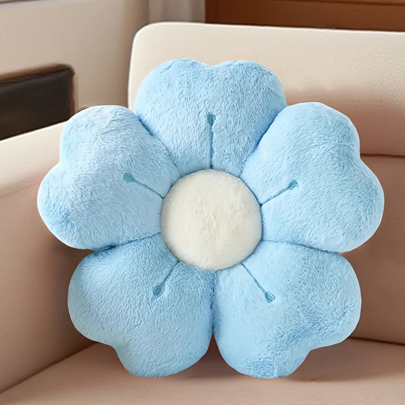 1Pc Soft Plush Daisy Flower Throw Pillow - Cozy Decorative Cushion for Bed & Sofa, White/Pink, Adorable Floral Desig