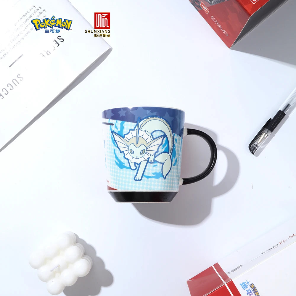 SHUNXIANG Pokémon Ceramic Mug Eevee Color Changing Mug Cartoon Vaporeon & Flareon Coffee Milk Cups Tea Cups Drinkware Gifts