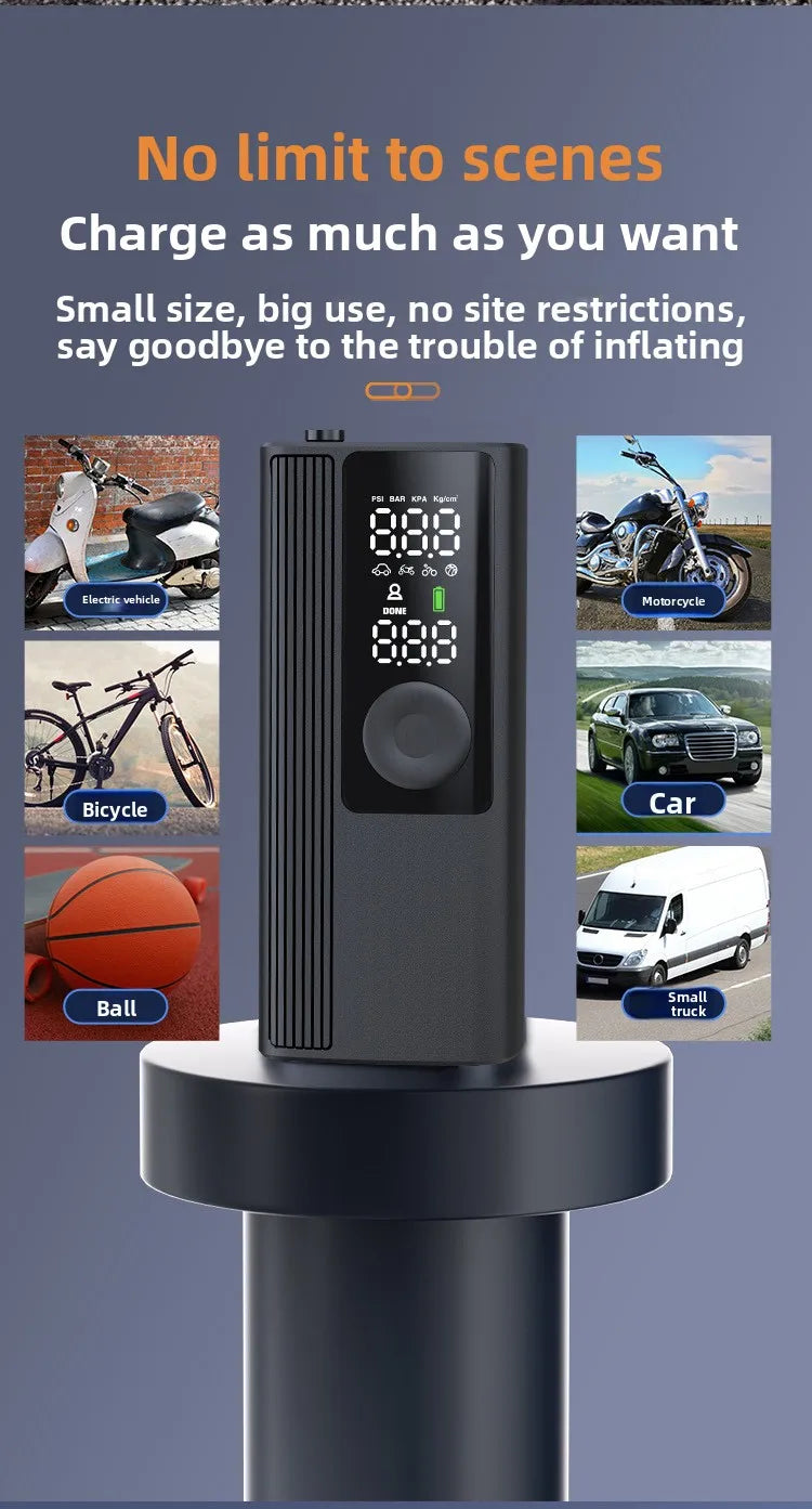 Portable 150Psi Rechargeable Electric Tire Inflator for Car Bicycle Digital Air Compressor Football Motocycle Inflator Pump