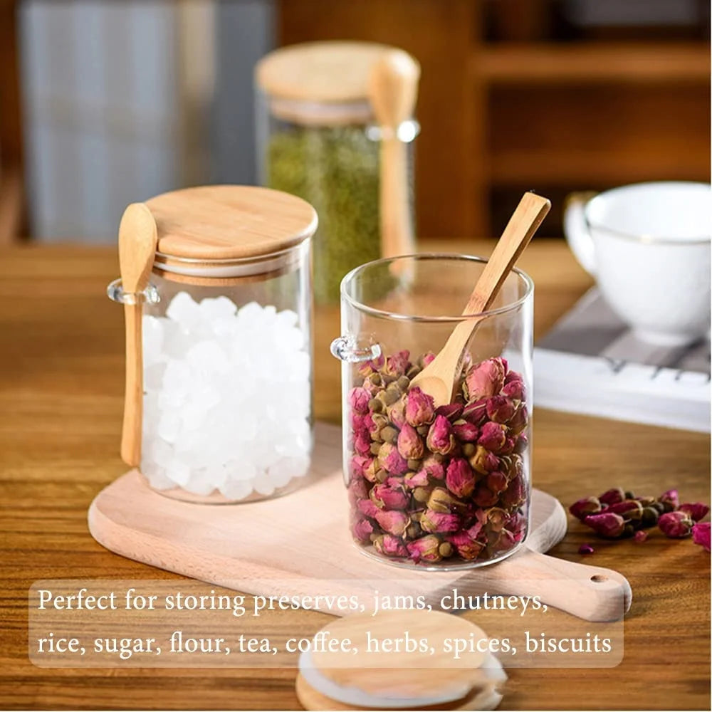 Overnight Oats Containers with Lid 1/2/3/4pack 16oz Airtight Glass Jars with Spoon for Chia Seed Pudding Salad Cereal Coffee Tea