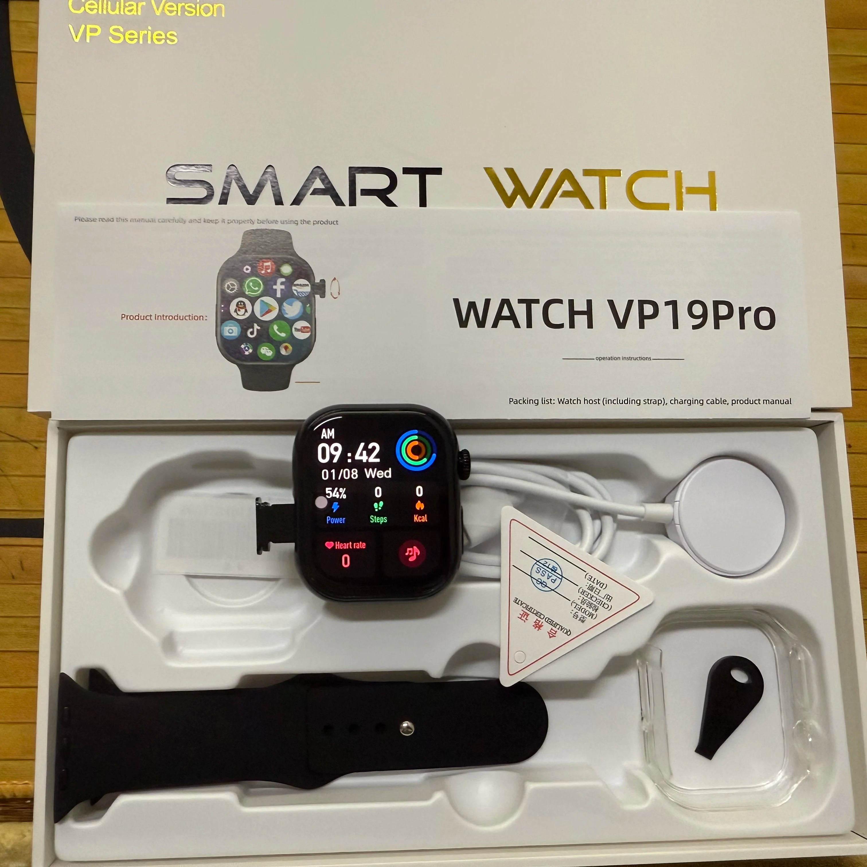 5G LTE VP19 Pro Android 10.0 S11 Smart Watch 2.29'' AMOLED Display Smartwatch With 80W Pull-out Camera Face/Fingerprint Unlock