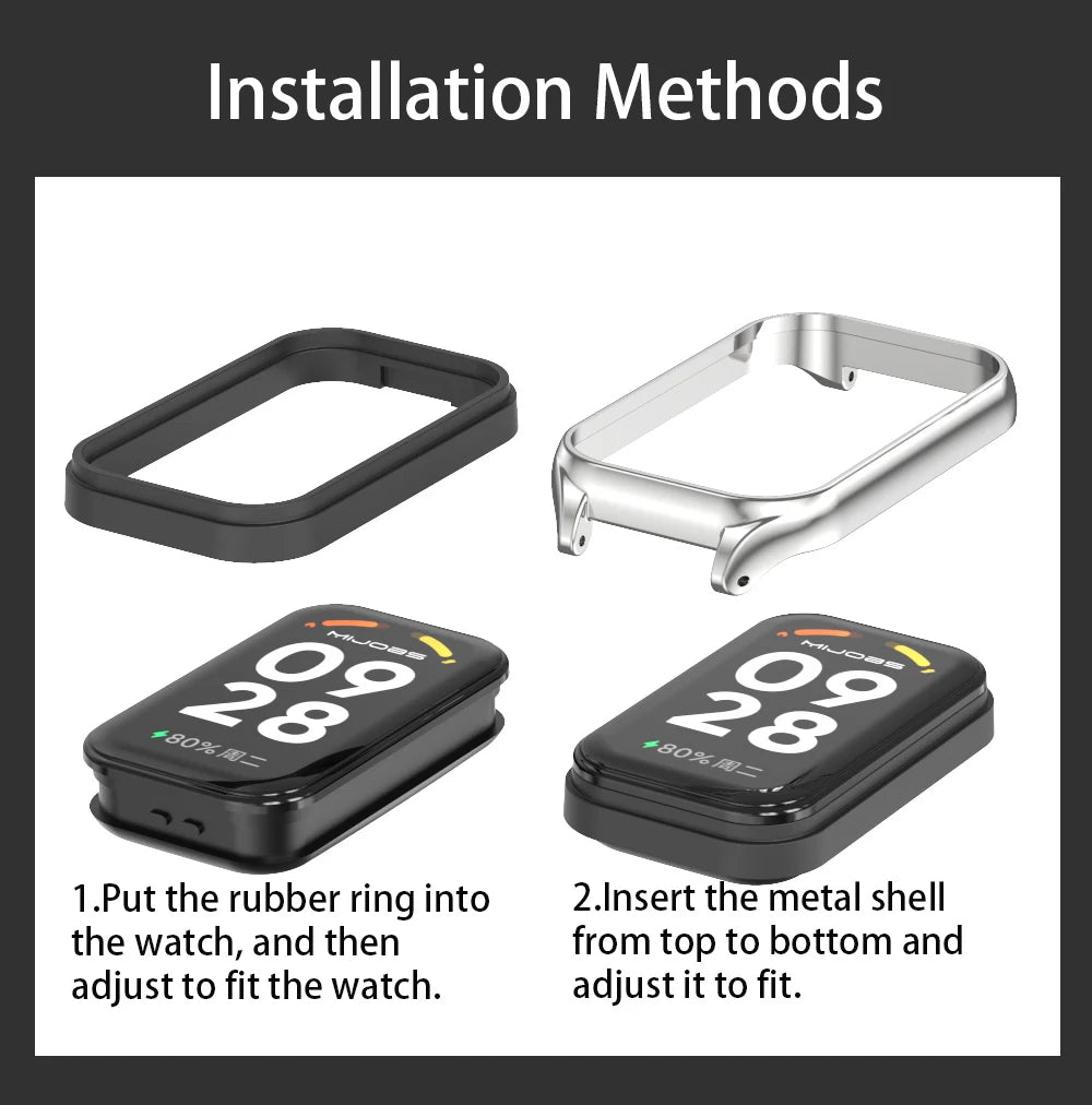 Metal Strap For Mi Band 9 Active Bracelet Wristband for Xiaomi Smart Band 8 Active Watchband Mi 8 Active Stainless Steel Strap