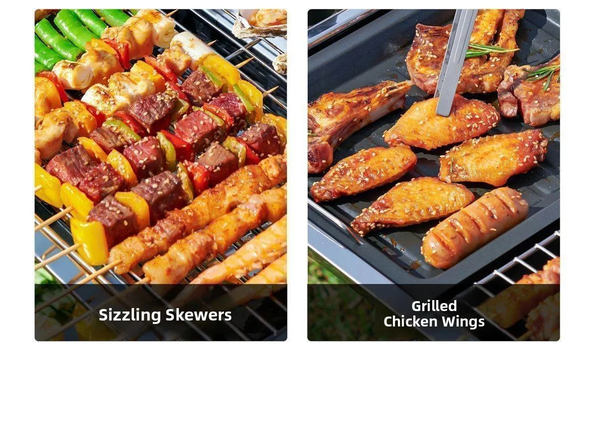 Large Portable Outdoor BBQ Grill Charcoal Grill Cooking Tool for Camping Picnic Garden Home Use Easy to Clean Easy to Carry