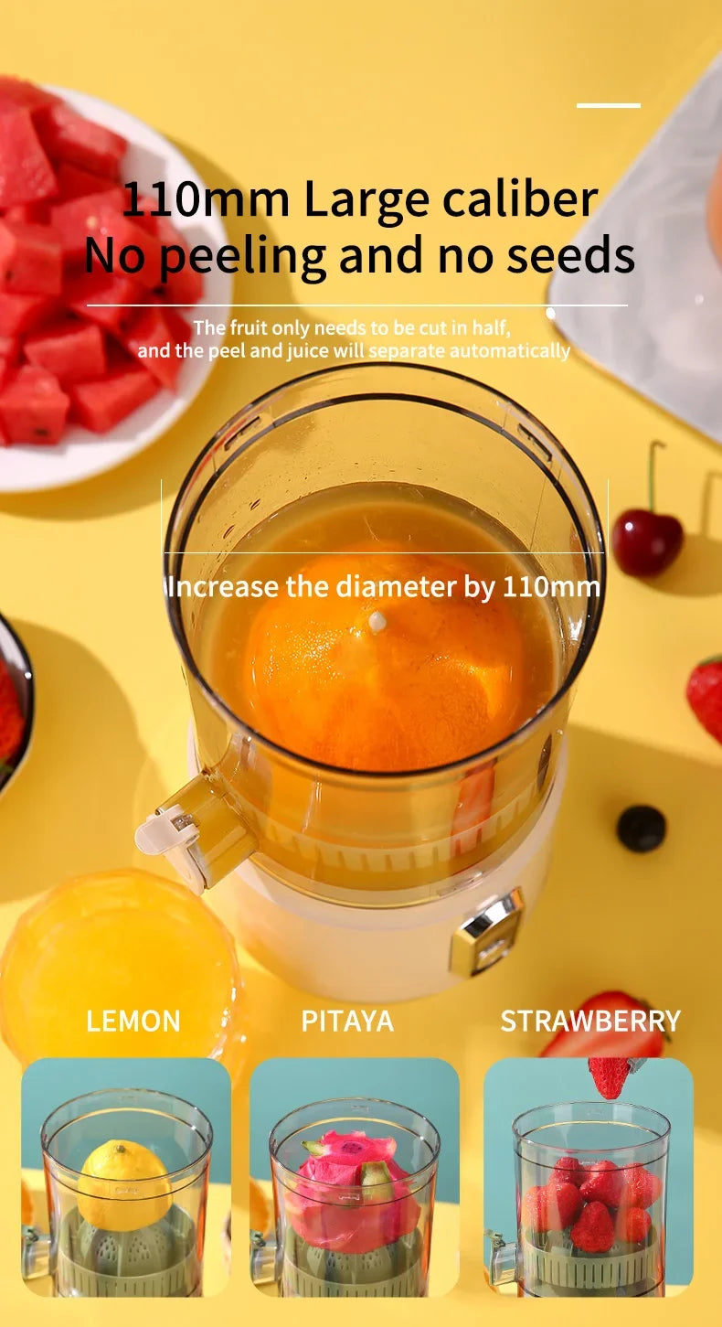 Electric Orange Juicer Portable Citrus Fruit Juice Extractor Pulp Separation Squeezer Machine USB Charge 600ml Smoothie Blender