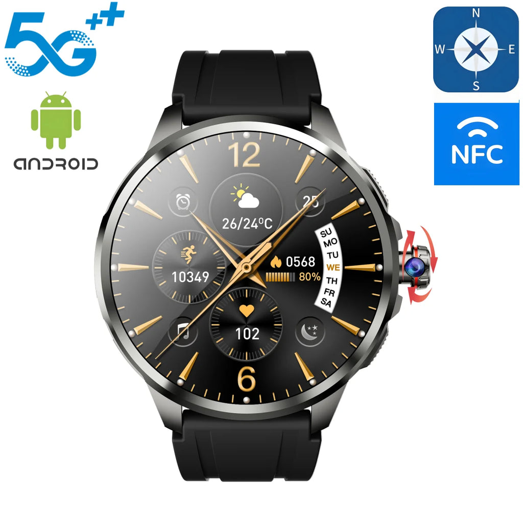 H99 Smart Watch 5G LTE Android 10.0 with 190° Rotary Camera Insert Sim Card Google Play App Download GPS WiFi Heart Rate Tracker