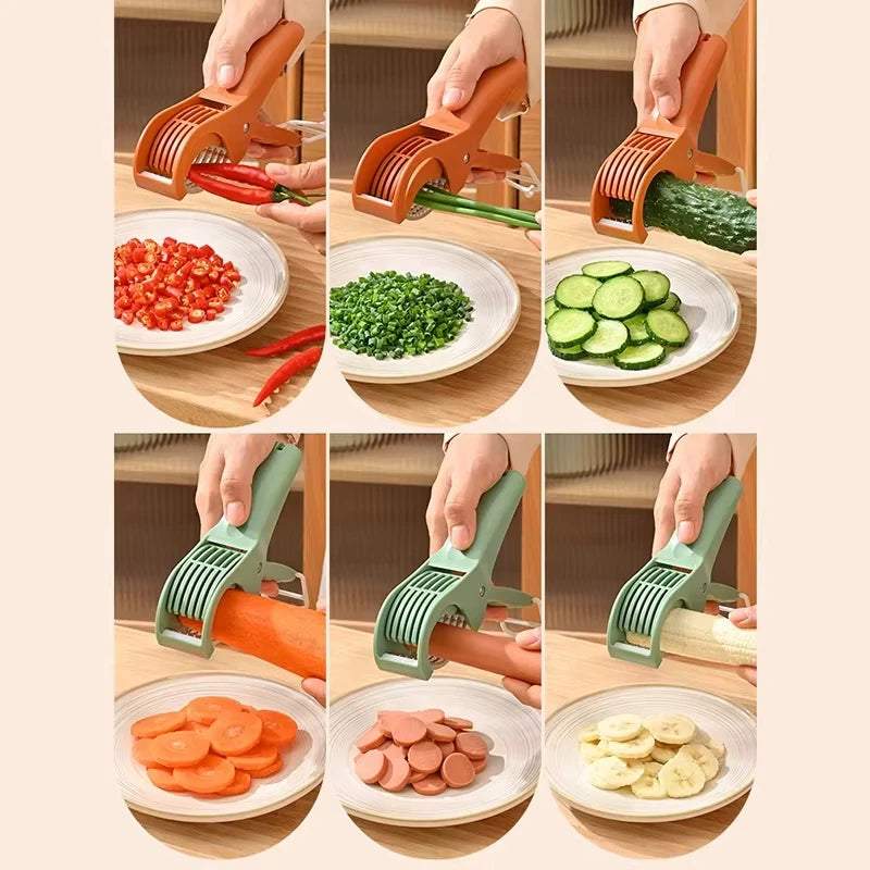 1Pc Kitchen Tools Stainless Steel Vegetable and Fruit Slicer Multi Functional Salad Slicer Kitchen Accessories