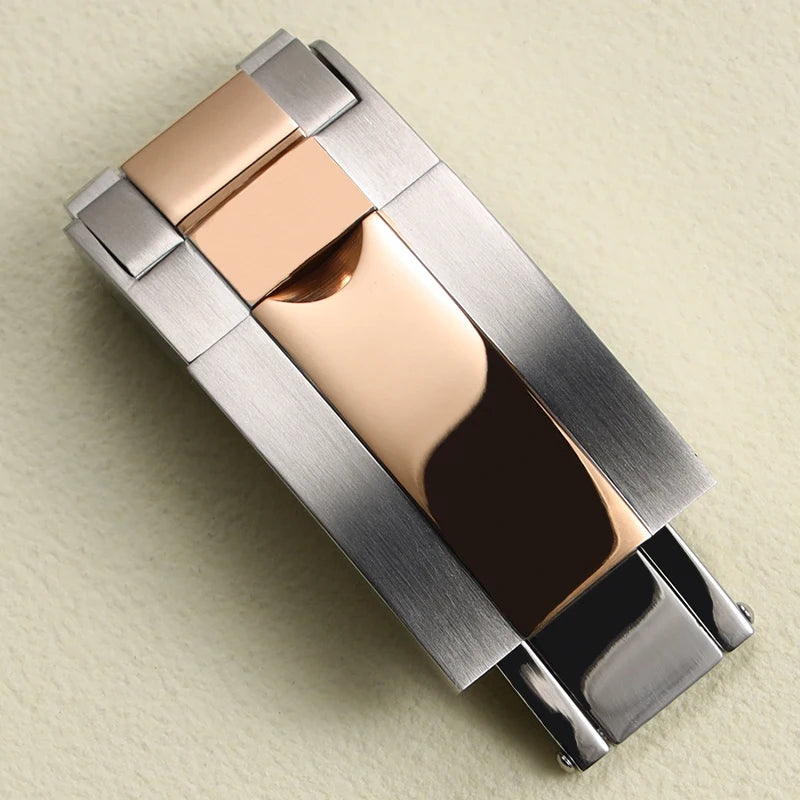 short cover 9*16mm solid silver black rose gold deployment watch clasp for Rolex Submariner Daytona GMT metal folding buckle