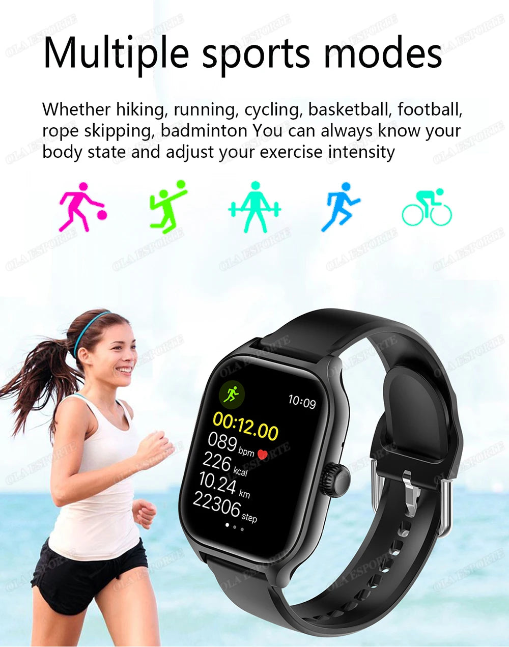New Smart Watch 2.01'' HD Display Bluetooth Call Health Monitor Sports Mode GPS Track Smartwatch Men Women For Android IOS HT30