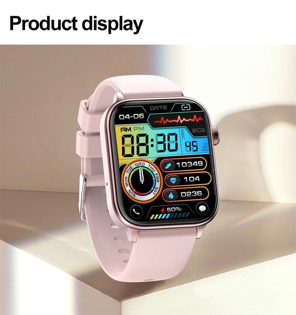 2026 New ECG+PPG Health Smartwatch Men Blood Fat Uric Acid Heart Rate Blood Pressure Bluetooth Call Waterproof Smart Watch Women
