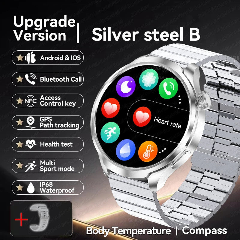 1.85-inch HD Sapphire Glass Smart Watch Men's GPS Movement Track NFC Bluetooth Call  Lingdong Island Health Detection Smartwatch