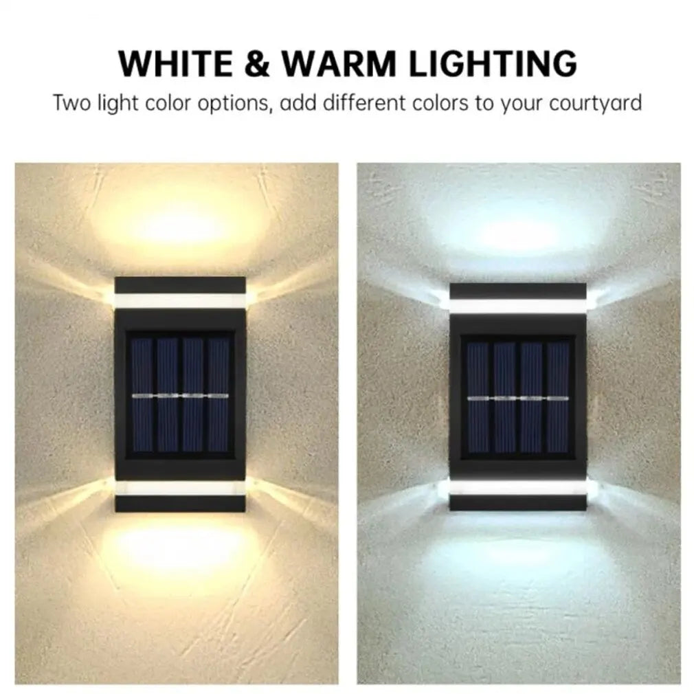 6Led Solar Wall Lamp Outdoor Waterproof Solar Powered Light UP and Down Illuminate Home Garden Yard Decoration Outside Sunlights