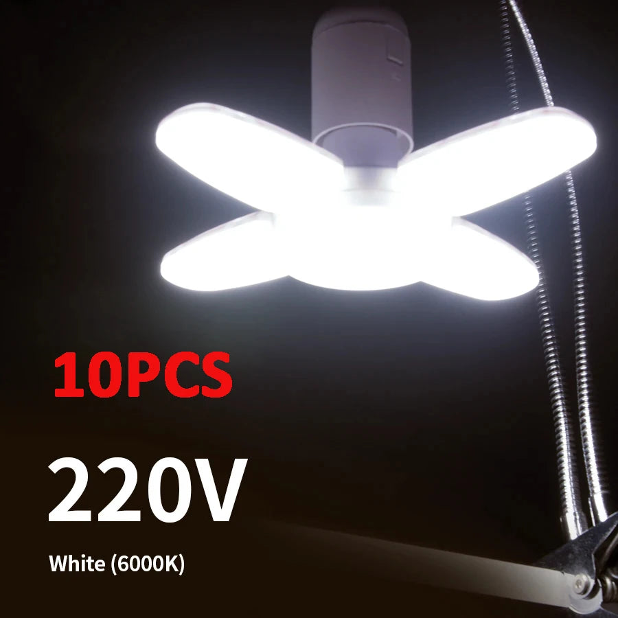 28W Fan Shape LED Bulb E27 LED Lamp Foldable 220V  Light Bulbs For Home Living Room Warehouse Garage Ceiling Light