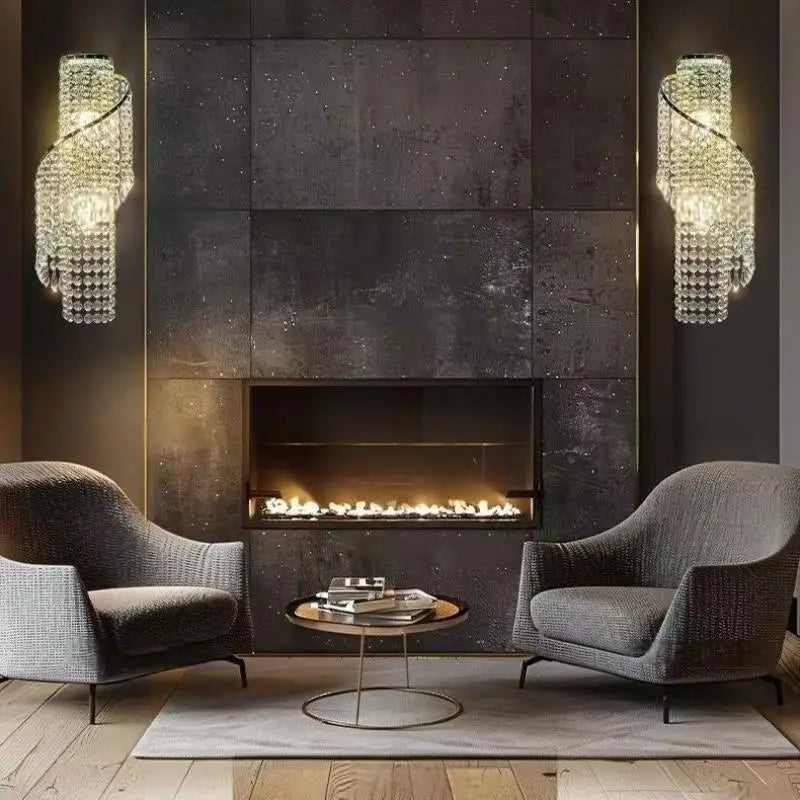 Luxurious Golden Crystal Wall Lamp - Led Wall Lamp. Suitable For Living Room, Bedroom, Corridor And Home Decoration.