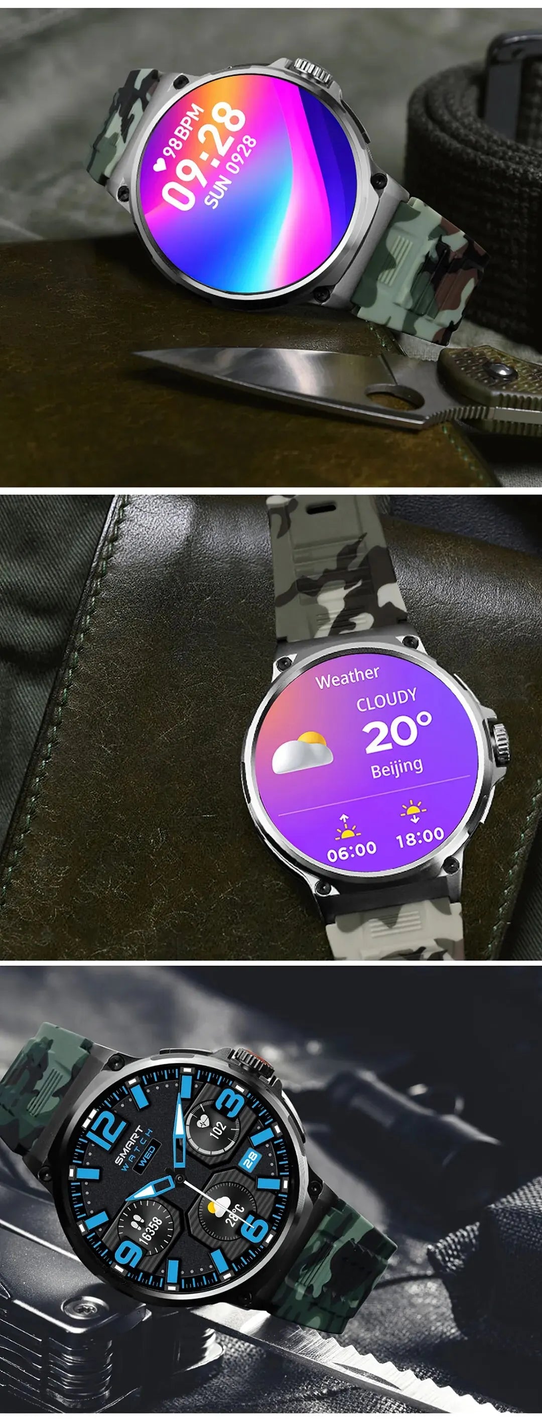 710mAh Bluetooth Call Smart Watch Men Sports Fitness Watches 1.85"HD Health Monitor Waterproof Smartwatch Men For Holiday Gifts