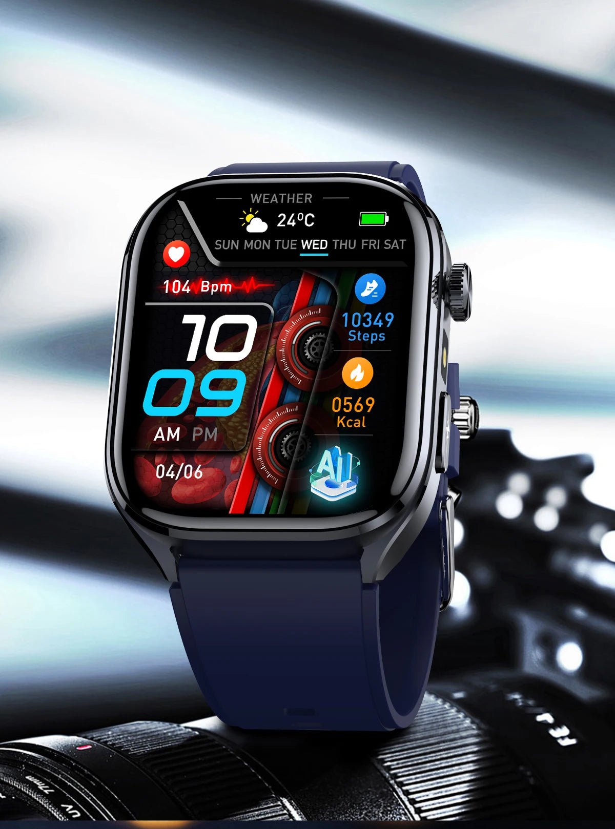 New Accurate Blood Pressure Smart Watch Uric Acid ECG+PPG Blood Oxygen Body Analysis Body Fat LED Flashlight smart watches 2025