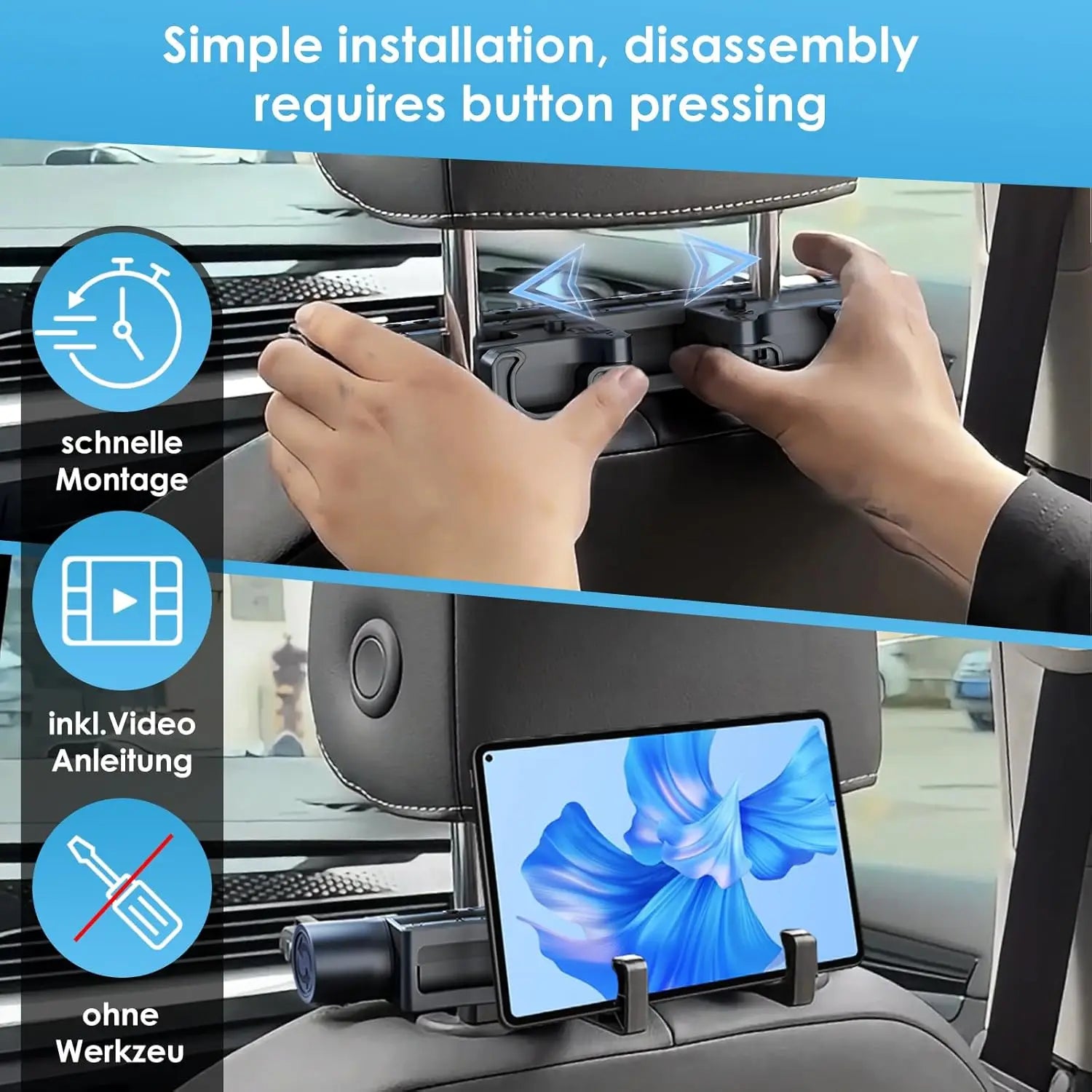 Memory Foam Car Pillow for Travel Adjustable Neck Support Cushion UniversalHeadrest for Passenger Seat