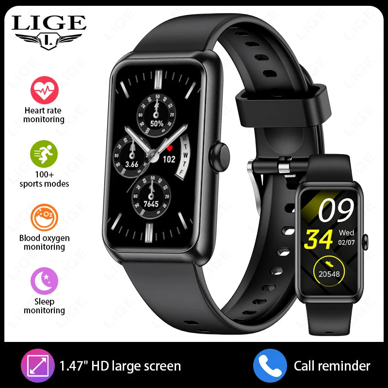 2025 New Smartwatch 1.47-inch Blood Oxygen Heart Rate Sleep Health Monitoring Information Push Multi Sports Band Watch Bracelet