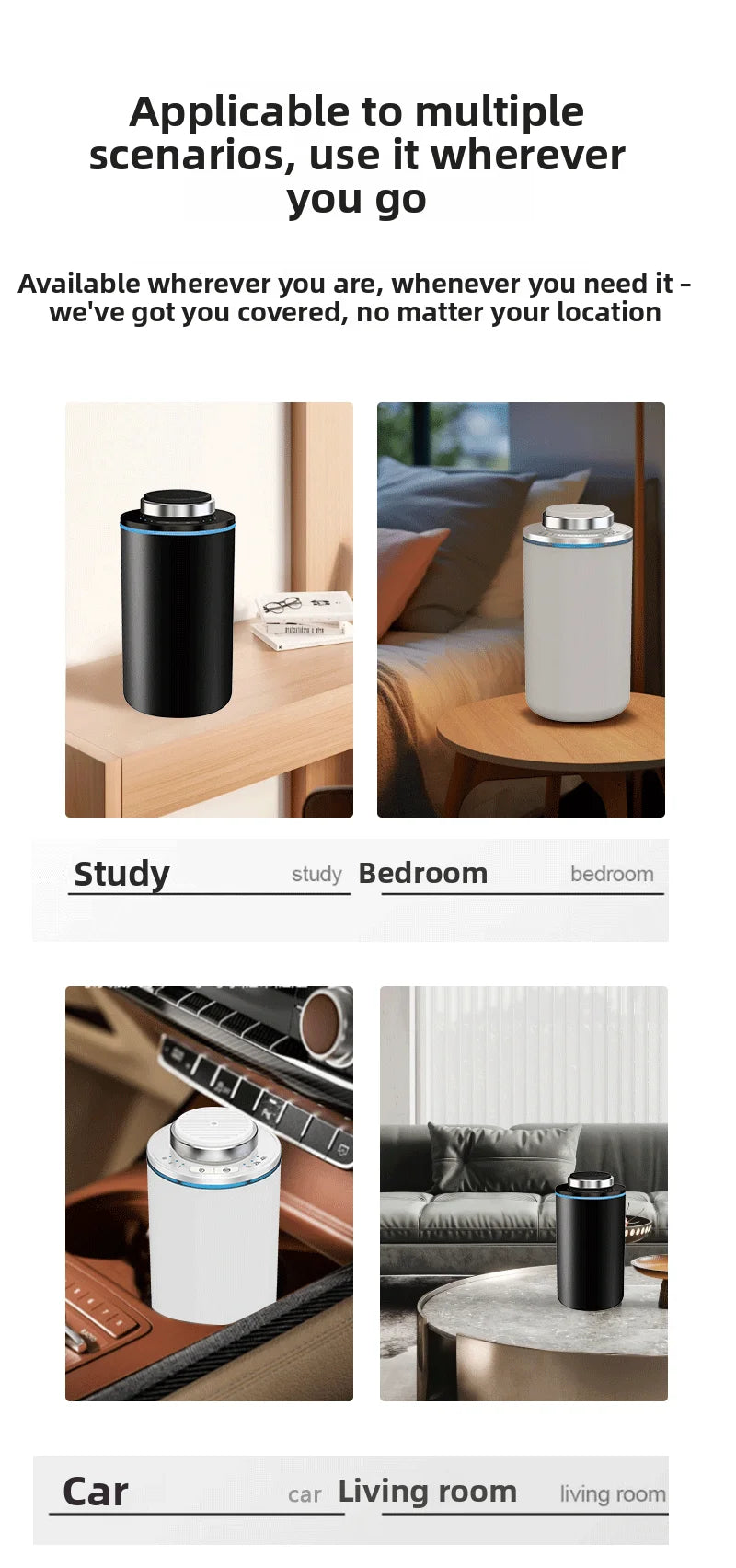 Mini Waterless Car Aroma Diffuser USB Rechargeable Portable Fragrance Scent Machine for Bedroom Toilet Spa