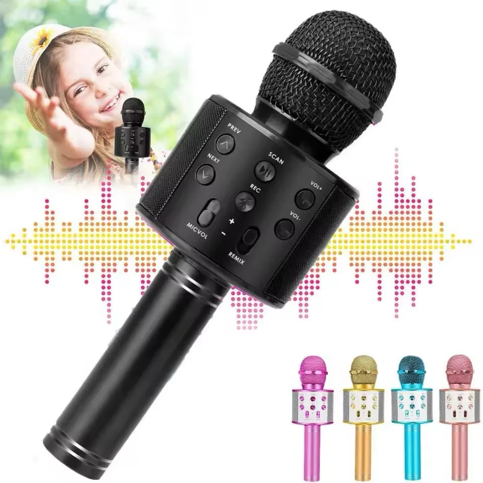 Wireless Karaoke Microphone , Bluetooth Speaker, Multi-Function Controls 5-In-1  Handheld Mic  For Party, Great Birthday Gift