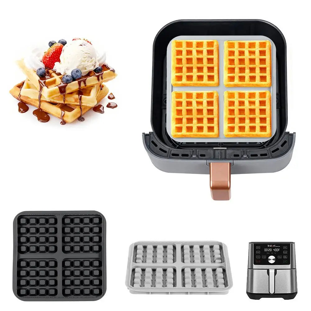 Silicone Air Fryer Waffle Molds Non Stick Liner Hot Air Fryer for Ninja AF300EU AF400EU AF451EU SL400EU AF500DE Baking  Philips