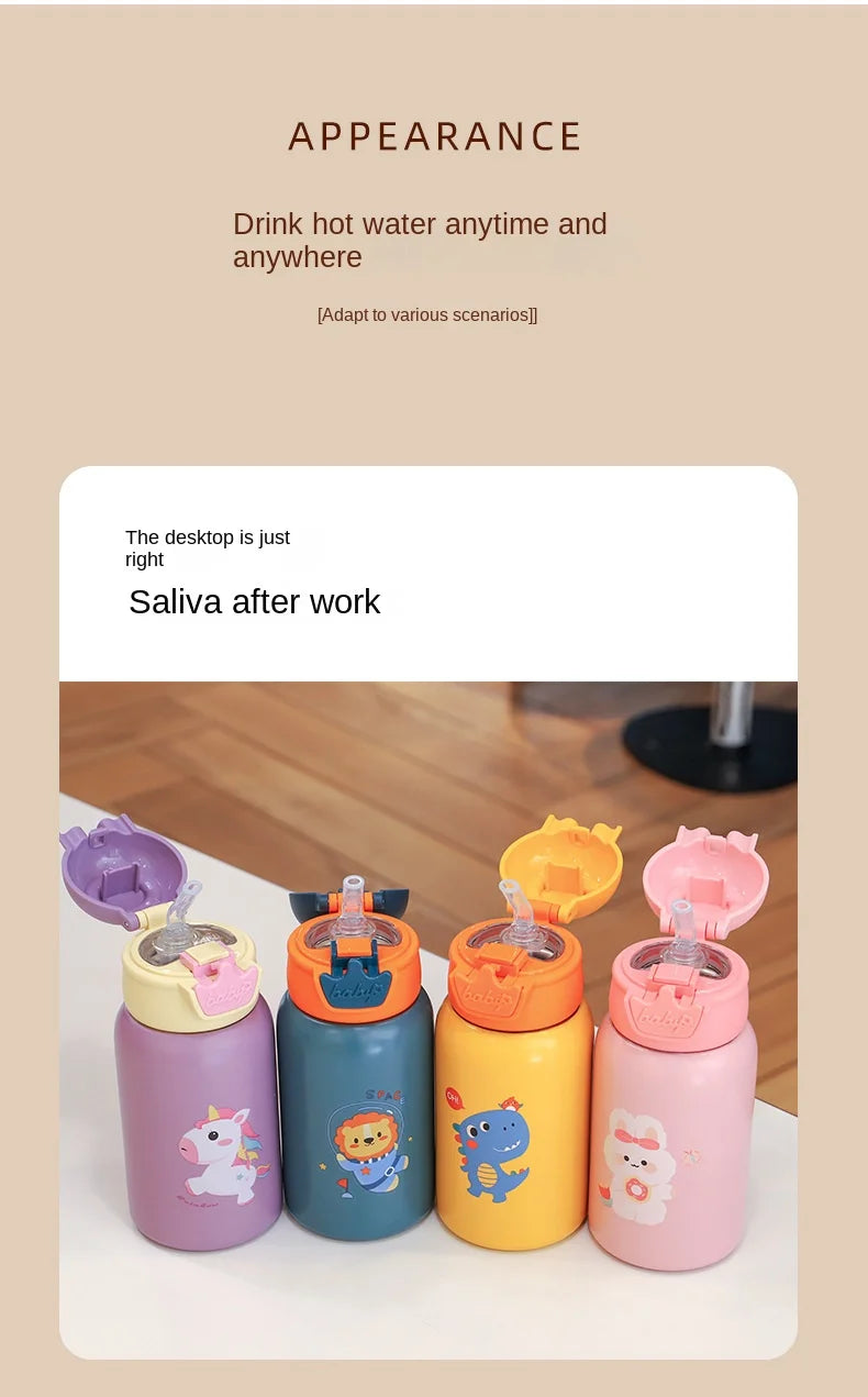 500ml Unicorn Kids Thermos Bottle Cute Children's Thermal Water Bottle Stainless Steel Thermos Mug For Student Water Cup