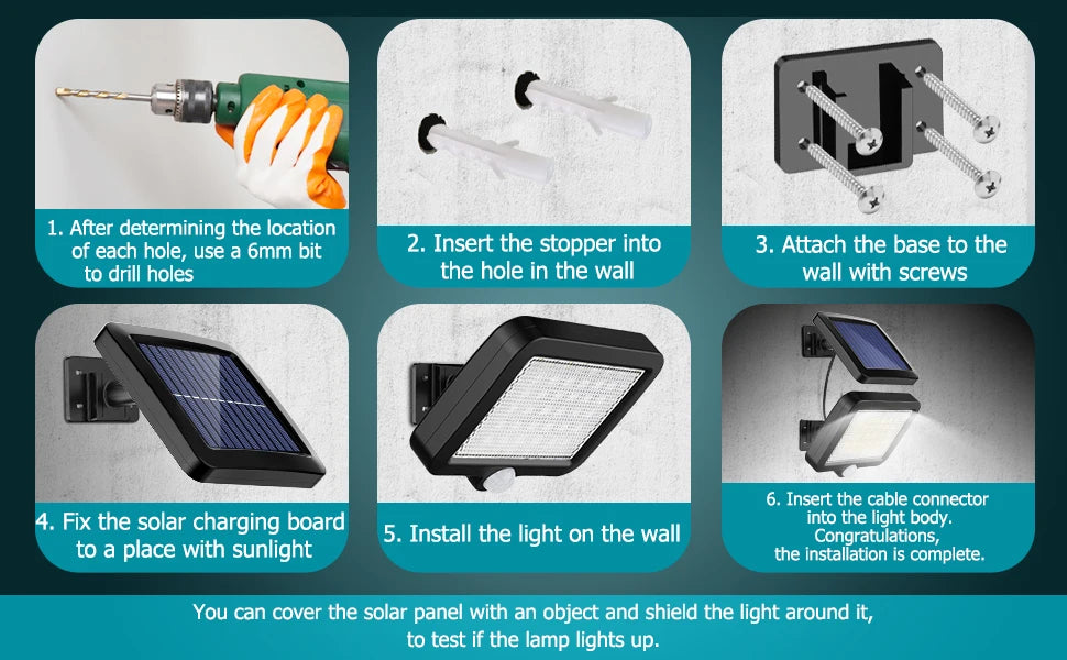 56LED Solar Light Outside with Motion Detector,IP65 Waterproof,120°Lighting Angle, Solar Wall Light for Garden with 16.5ft Cable