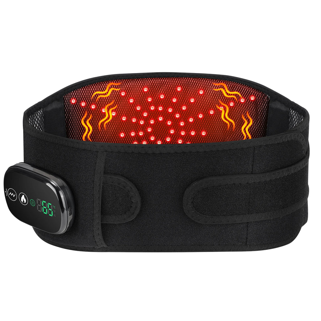 Electric Heating Waist Massage Belt Infrared Vibration Hot Compress Lumbar Brace Spine Protect Massager Back Support Belt
