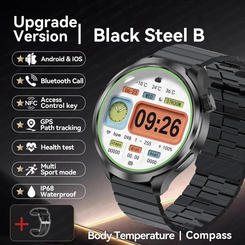 1.85-inch HD Sapphire Glass Smart Watch Men's GPS Movement Track NFC Bluetooth Call  Lingdong Island Health Detection Smartwatch
