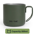 N Double Wall Coffee Mug Stainless Steel Matte Army Green Water Mug Insulated with Handle for Camping Picnic Outdoors 300/450ml