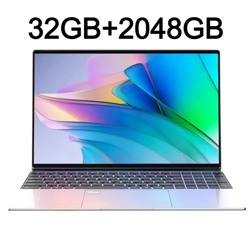 14.1" Lightweight Laptop Intel 6500Y 32GB RAM 2TB SSD 5000mAh Win11 Backlit Keyboard Fingerprint Business Gaming Notebook